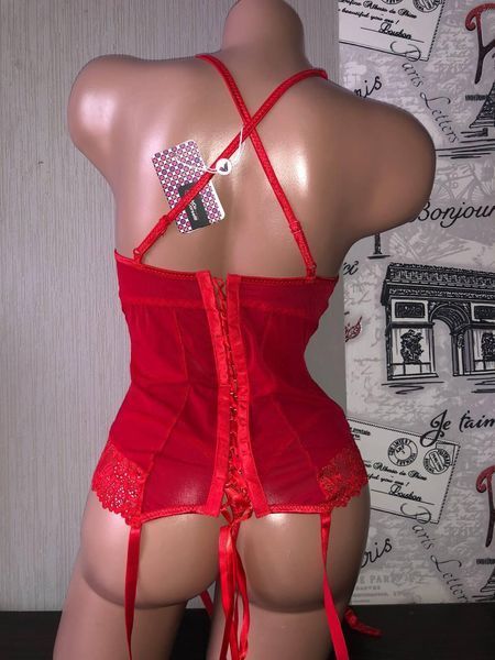 Еротичний корсет червоний. Бодi червоне Livia Corsetti Fashion Parmin фото