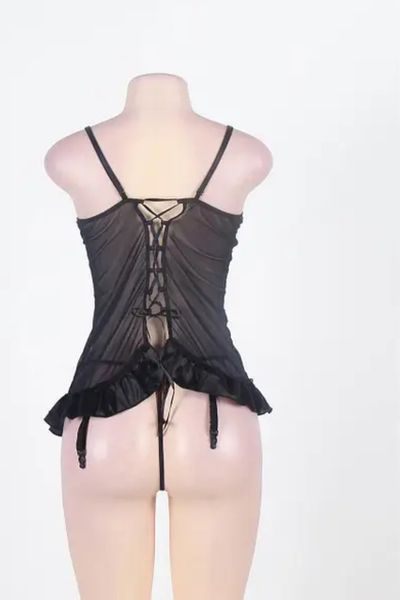 Эротическое женское нижнее белье Корсет черный XL-3XL 4299 фото